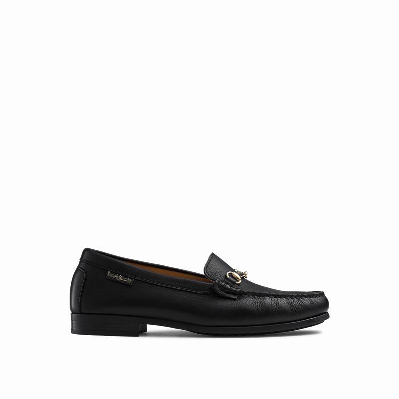 Russell & Bromley Poshmoc Snaffle Trim Loafers Womens Black [APY7651ON]